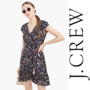 Faux wrap cap sleeve ruffle dress from J. Crew. NWT.